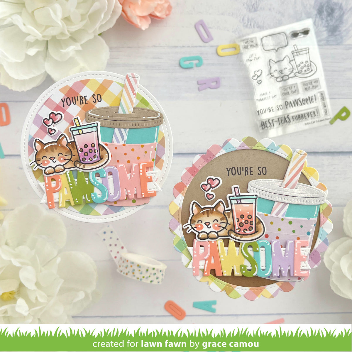 boba cat kids cardmaking kit