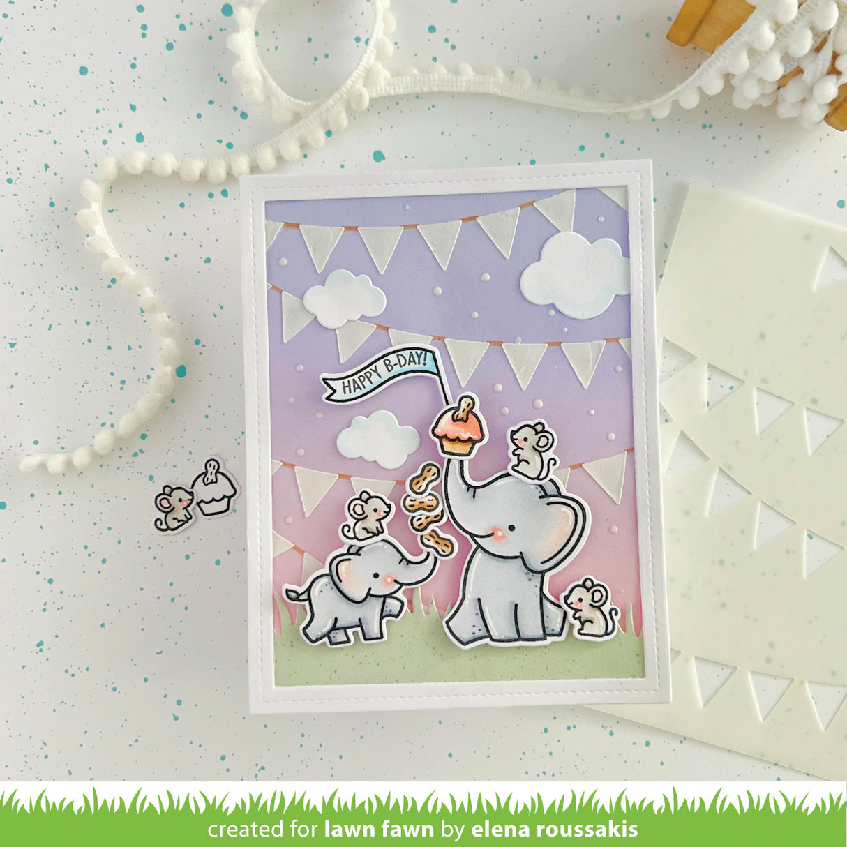 bunting background stencils