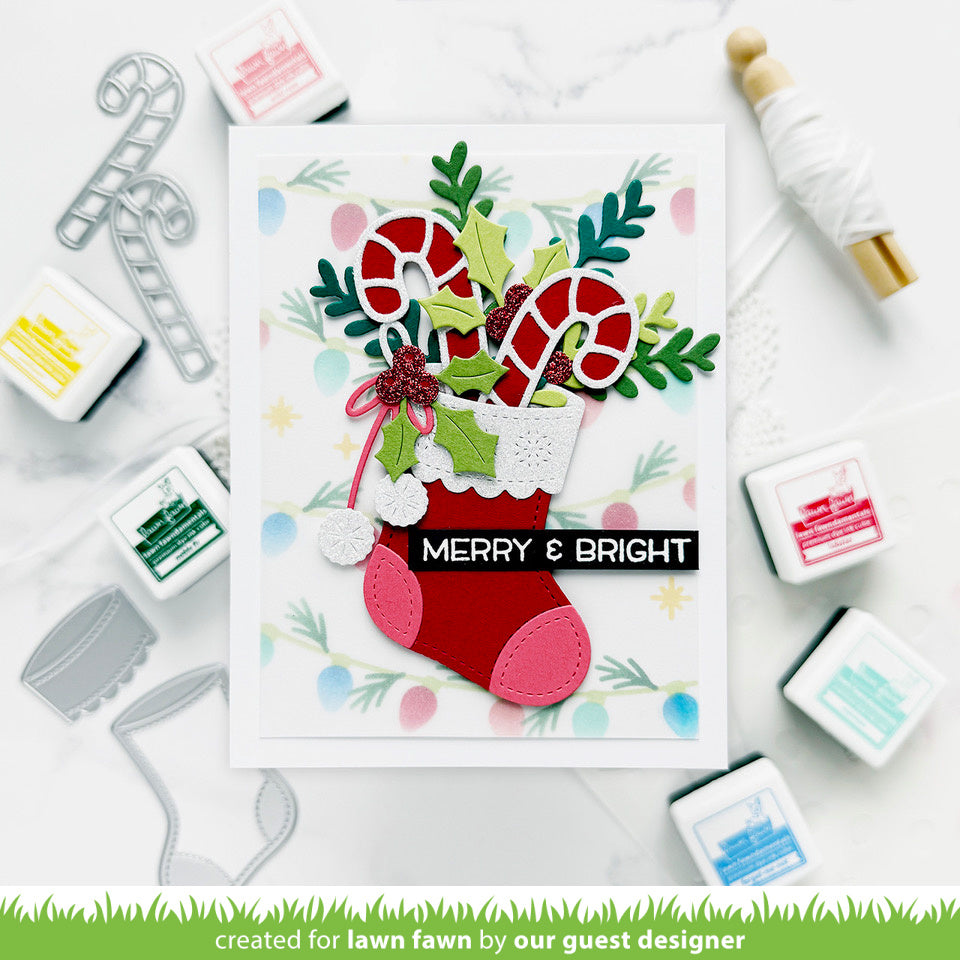 string of lights background stencils