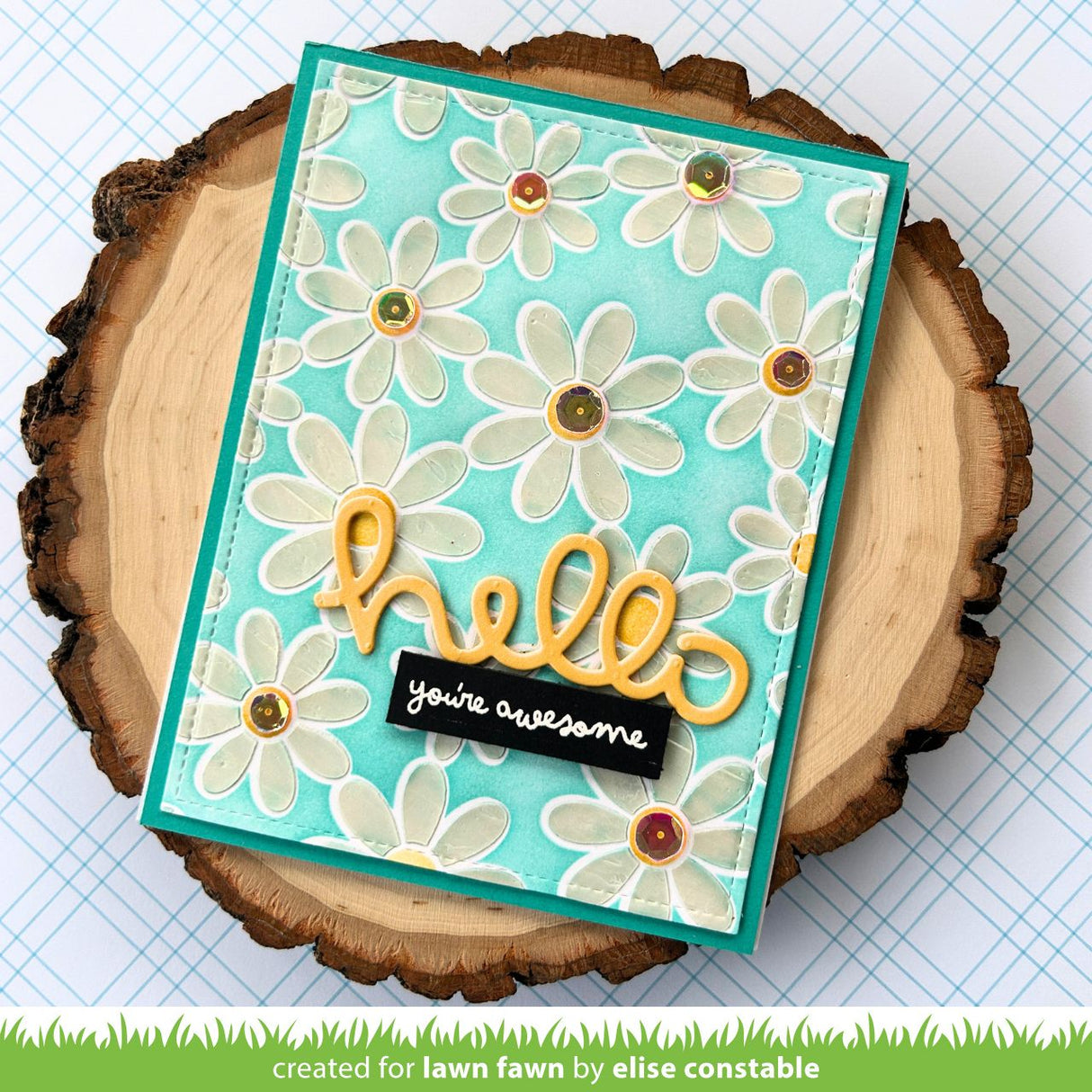 daisy bloom background stencils