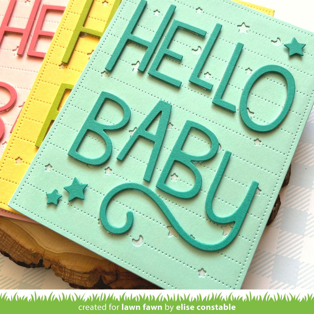 giant outlined hello baby