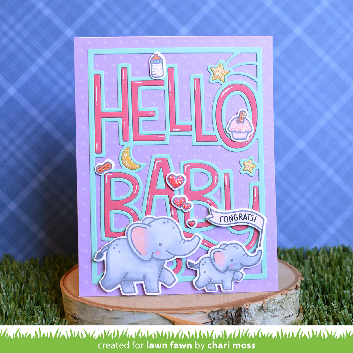 giant outlined hello baby