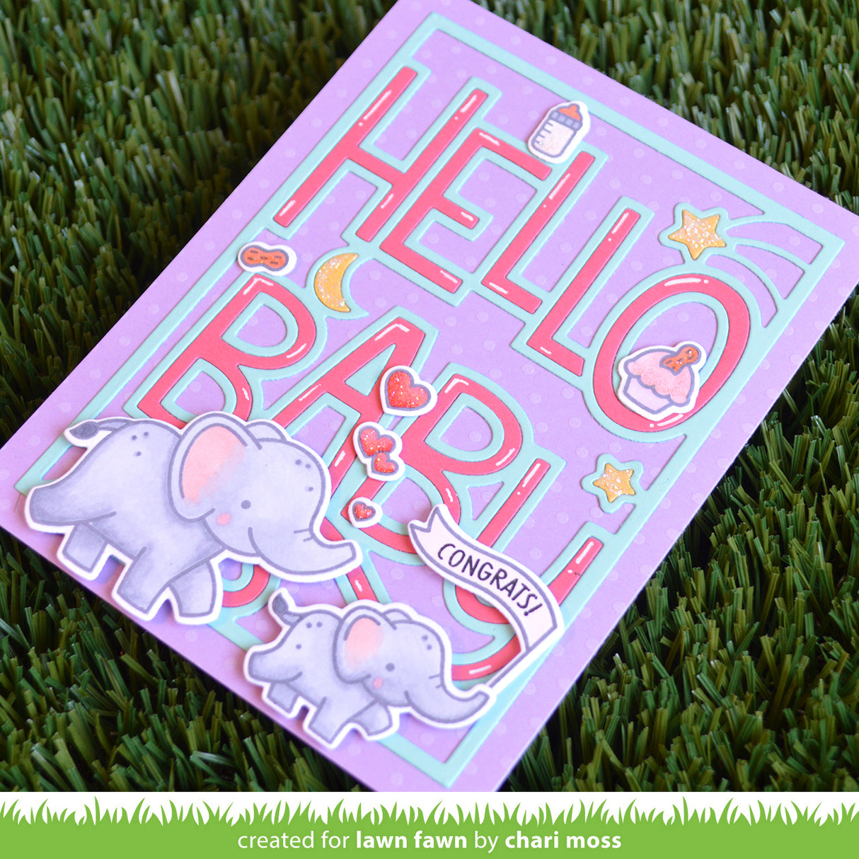 giant outlined hello baby