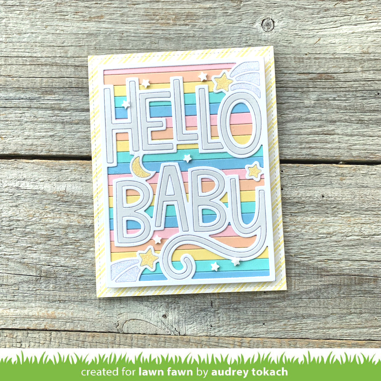 giant outlined hello baby