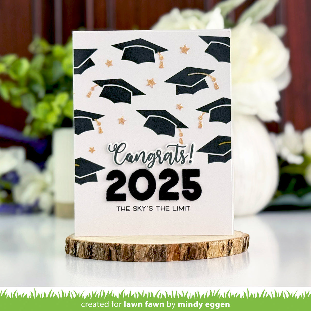 graduation caps background stencils
