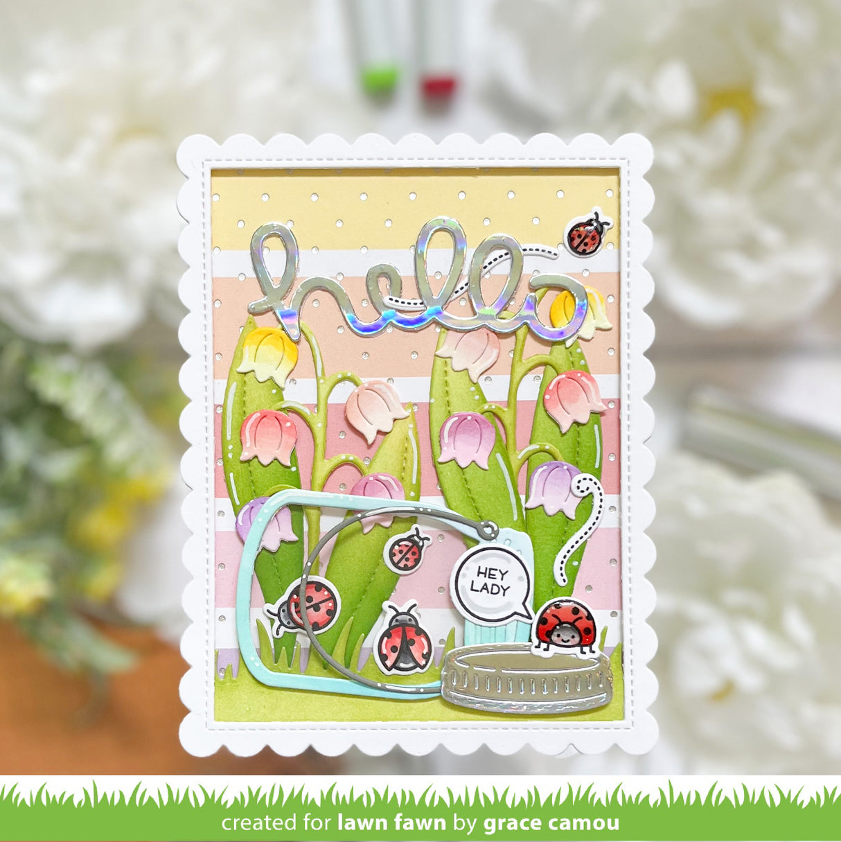 itsy bitsy polka dot background hot foil plate