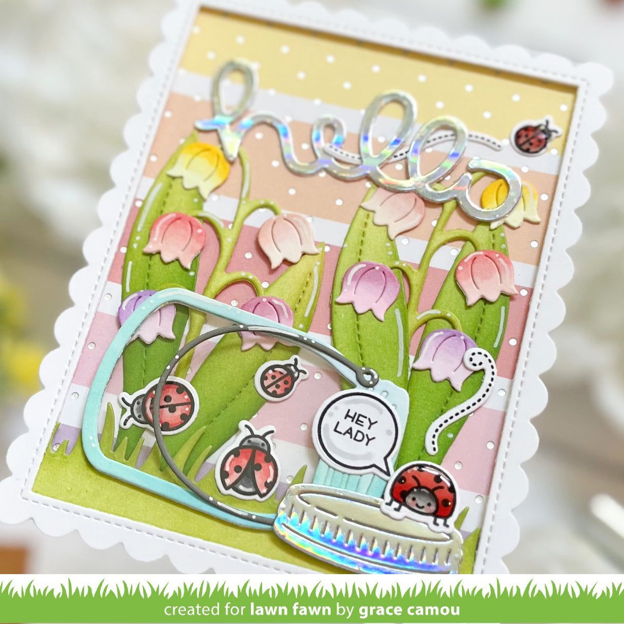 itsy bitsy polka dot background hot foil plate