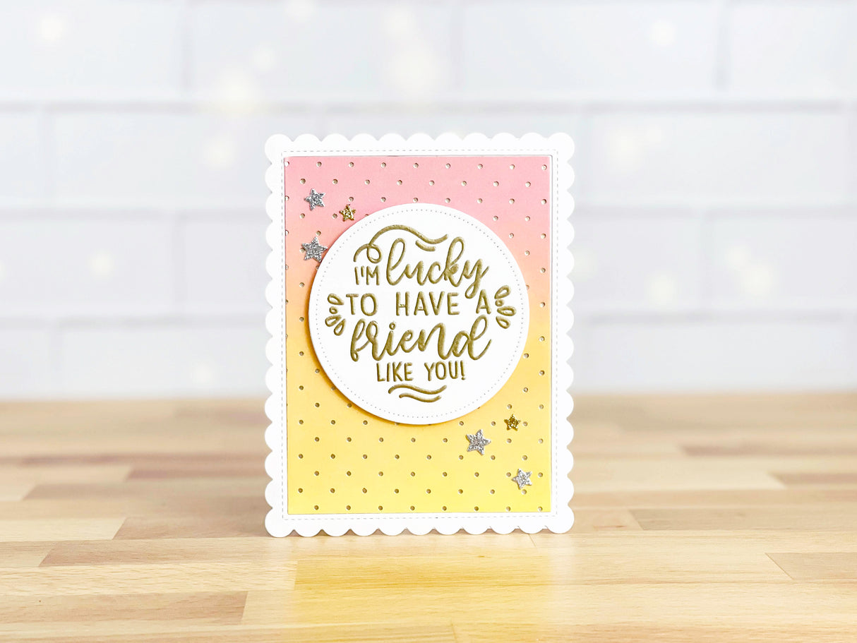 itsy bitsy polka dot background hot foil plate
