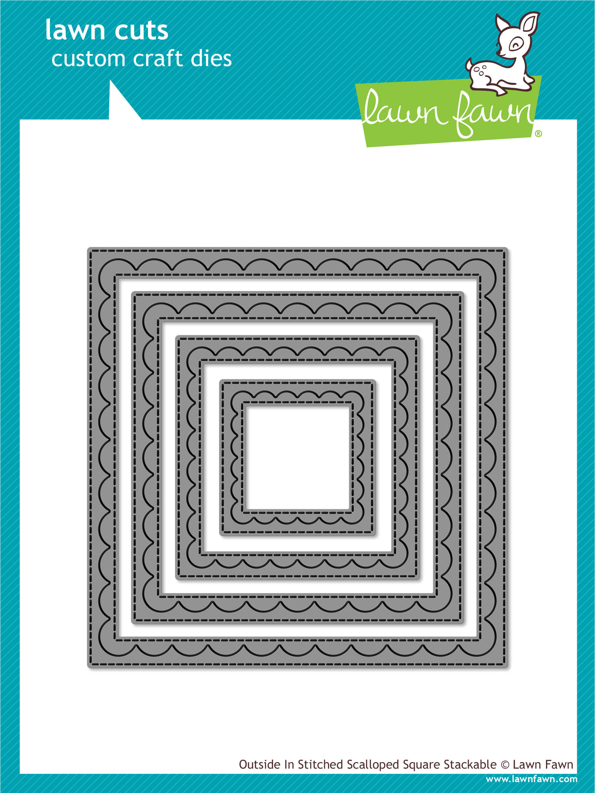 outside in stitched scalloped square stackables