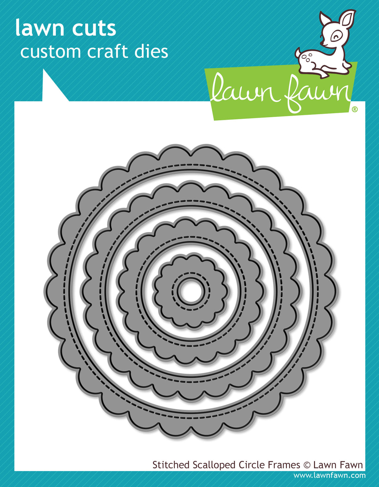 stitched scalloped circle frames