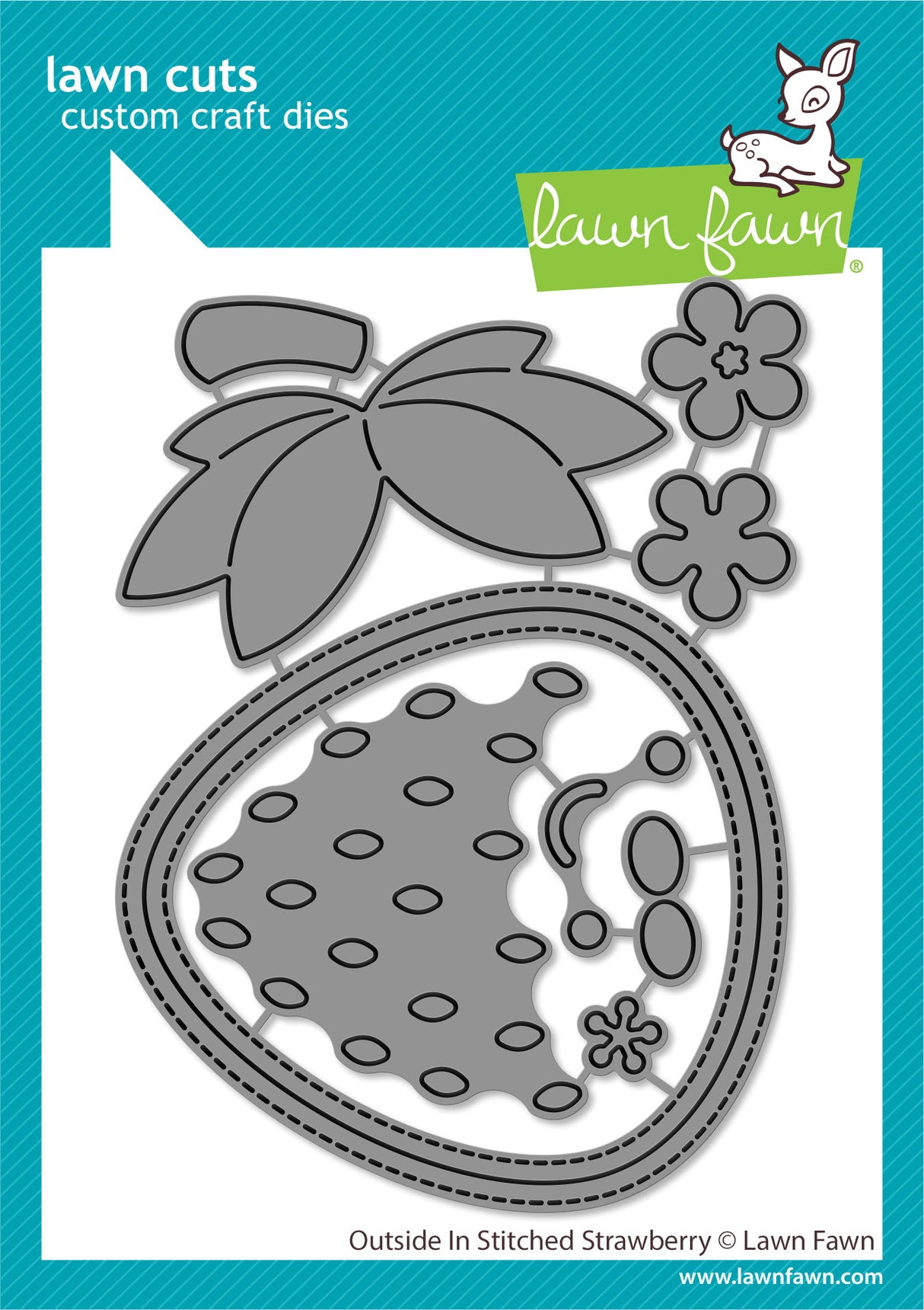 outside in stitched strawberry