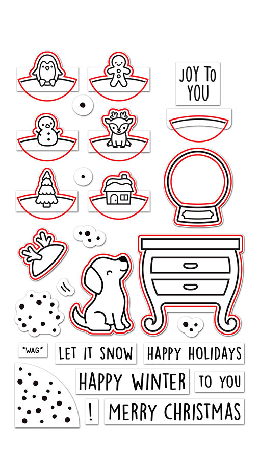 little snow globe: dog lawn cuts