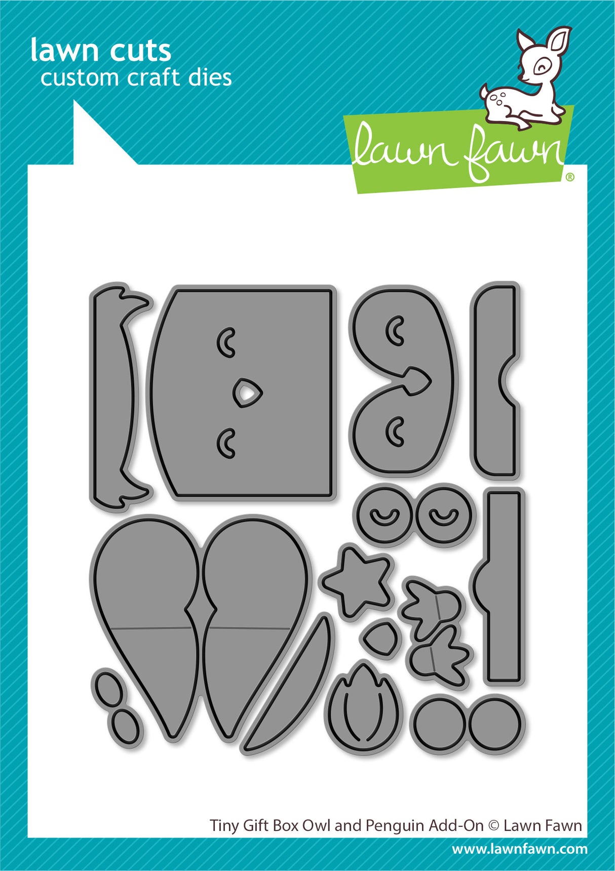 tiny gift box owl and penguin add-on