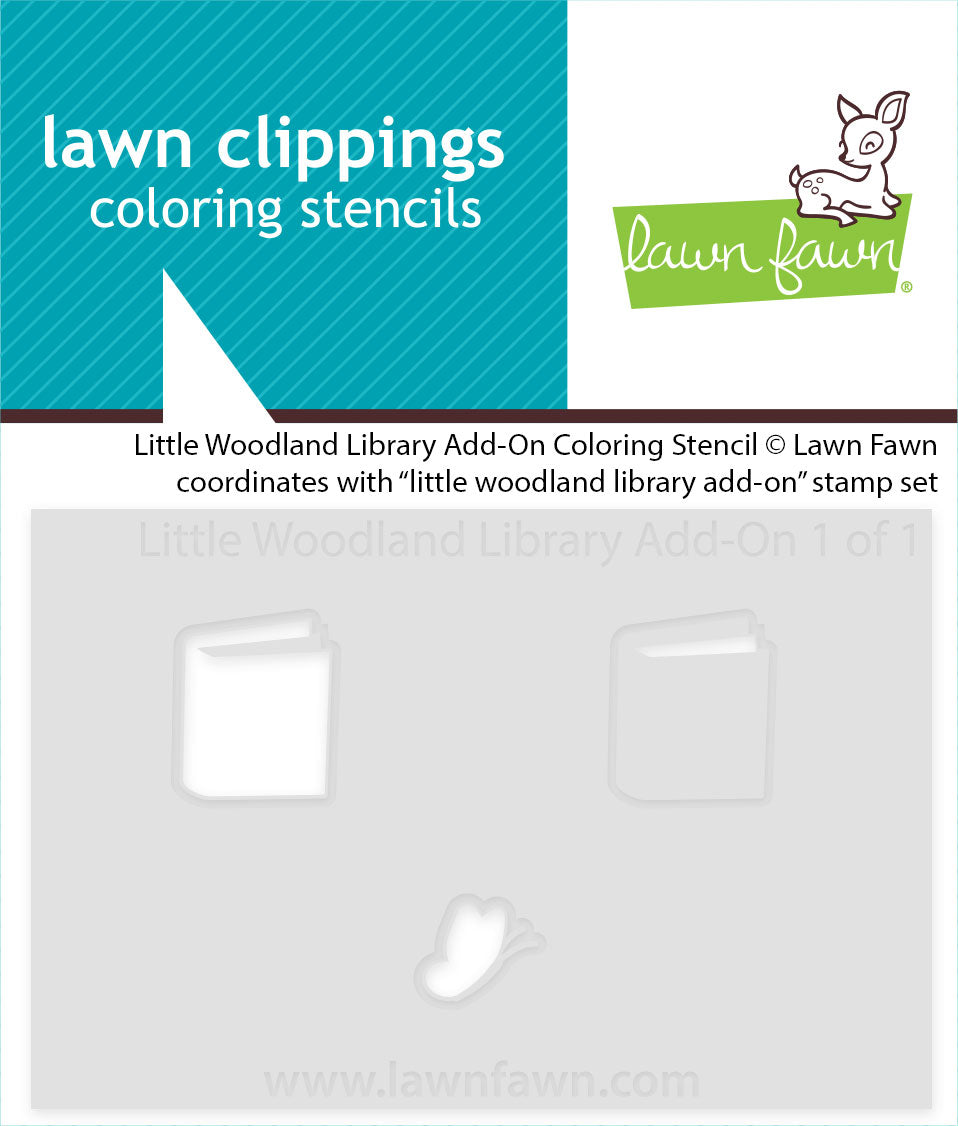 little woodland library add-on coloring stencil