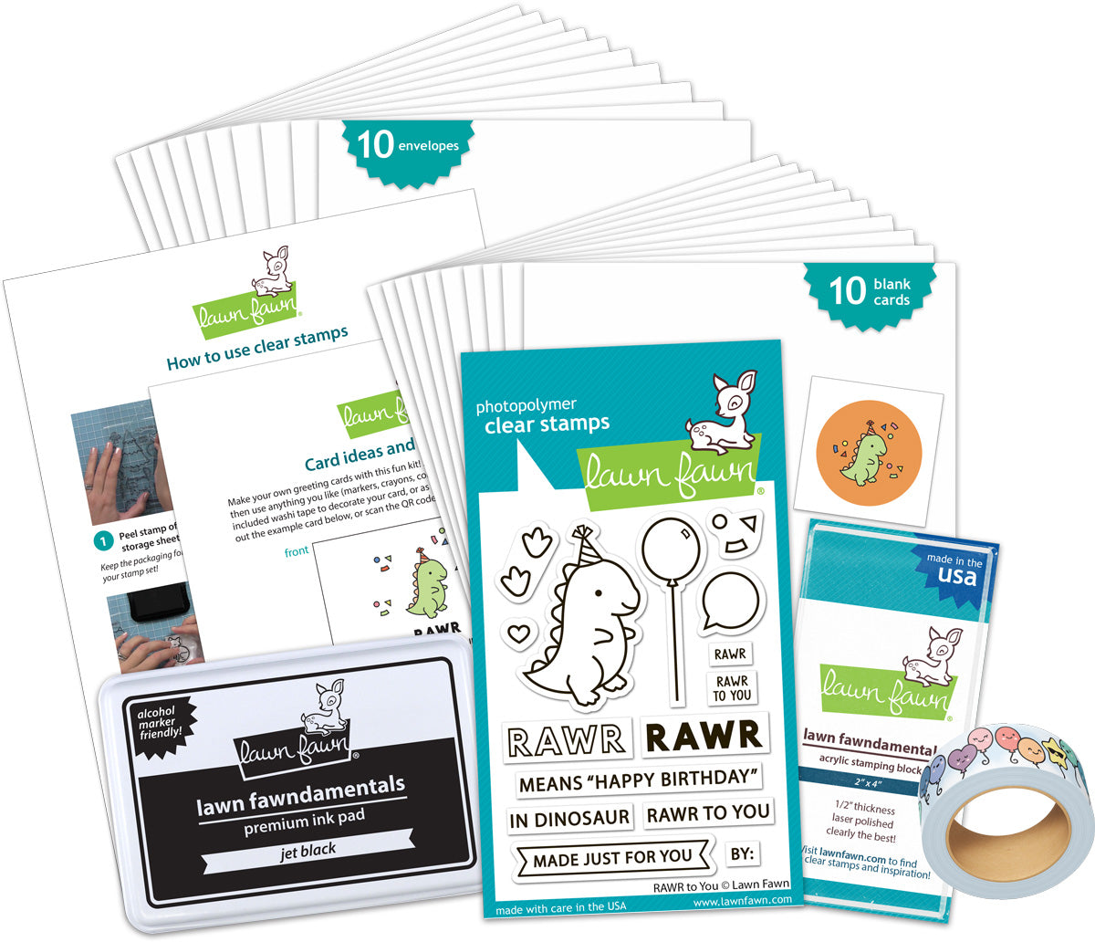 rawr to you kids cardmaking kit