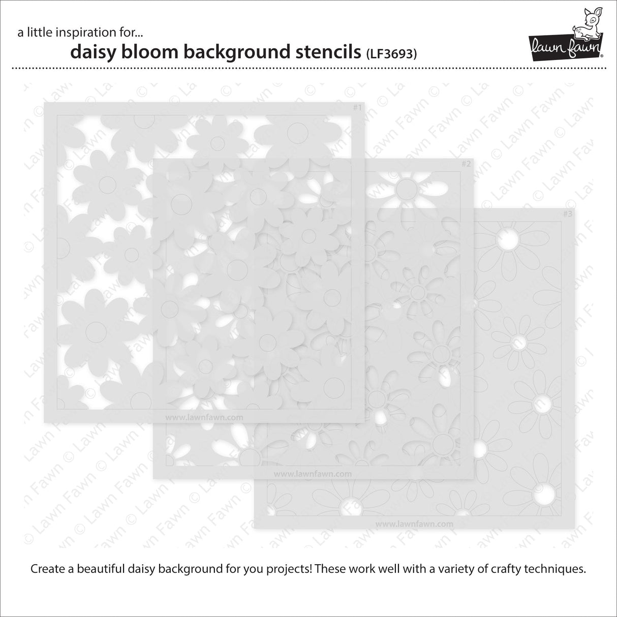 daisy bloom background stencils