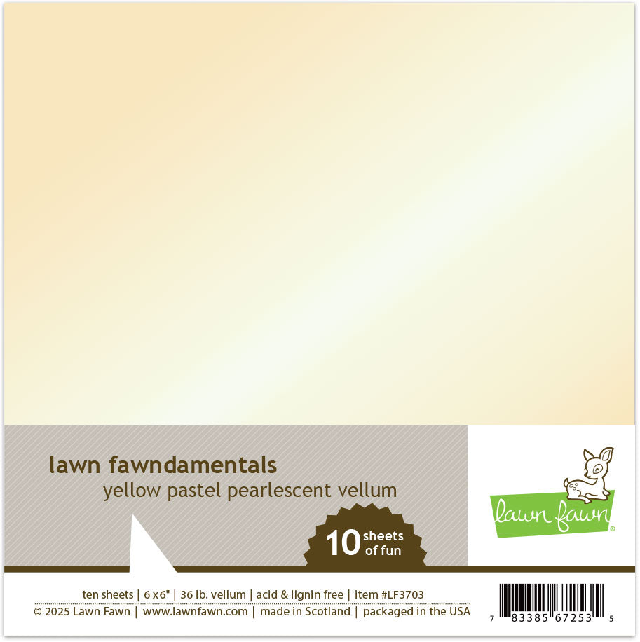 yellow pastel pearlescent vellum 6x6 pack