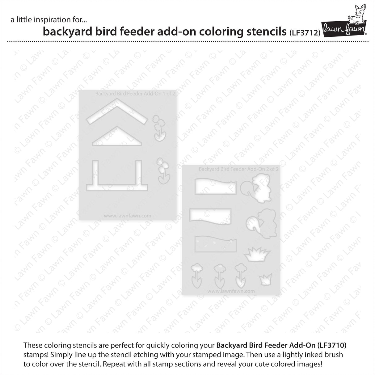backyard bird feeder add-on coloring stencils