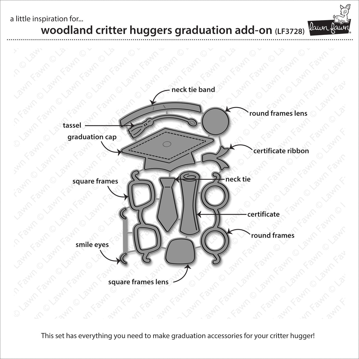 woodland critter huggers graduation add-on