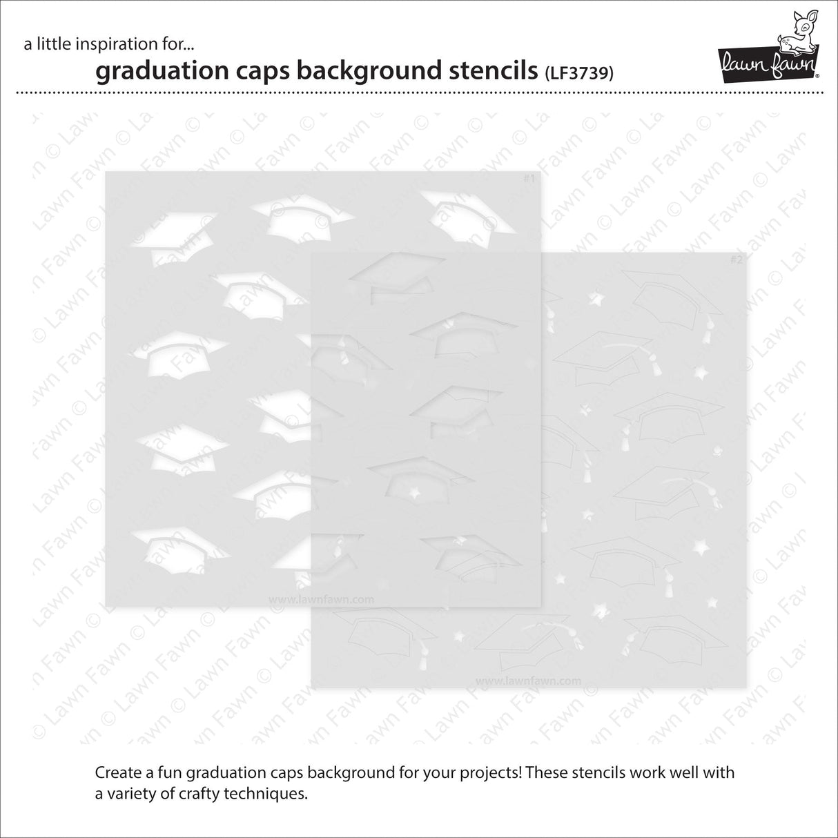 graduation caps background stencils