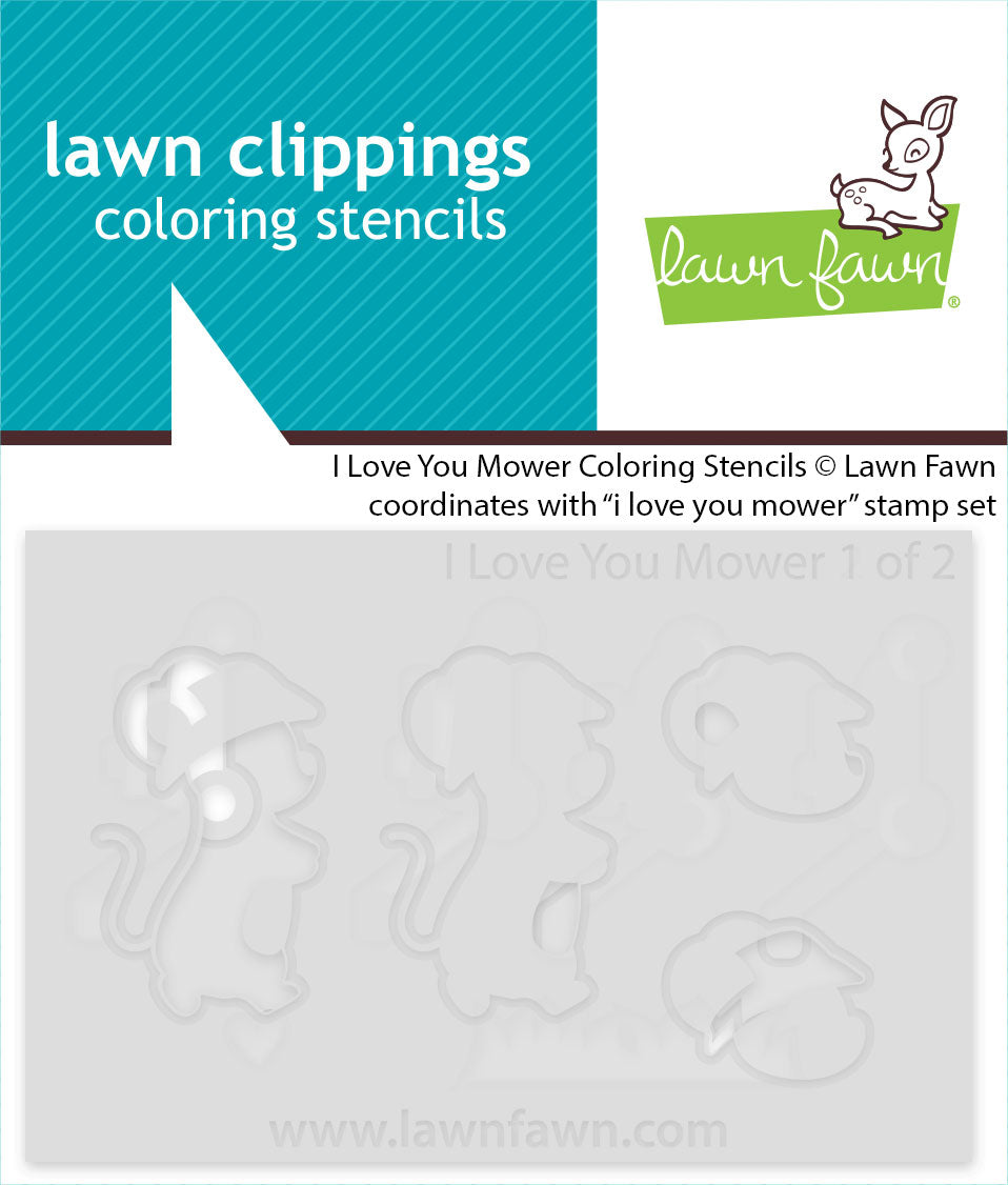 i love you mower coloring stencils