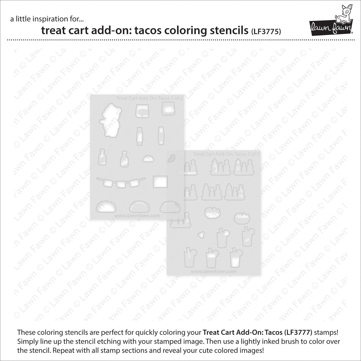 treat cart add-on: tacos coloring stencils