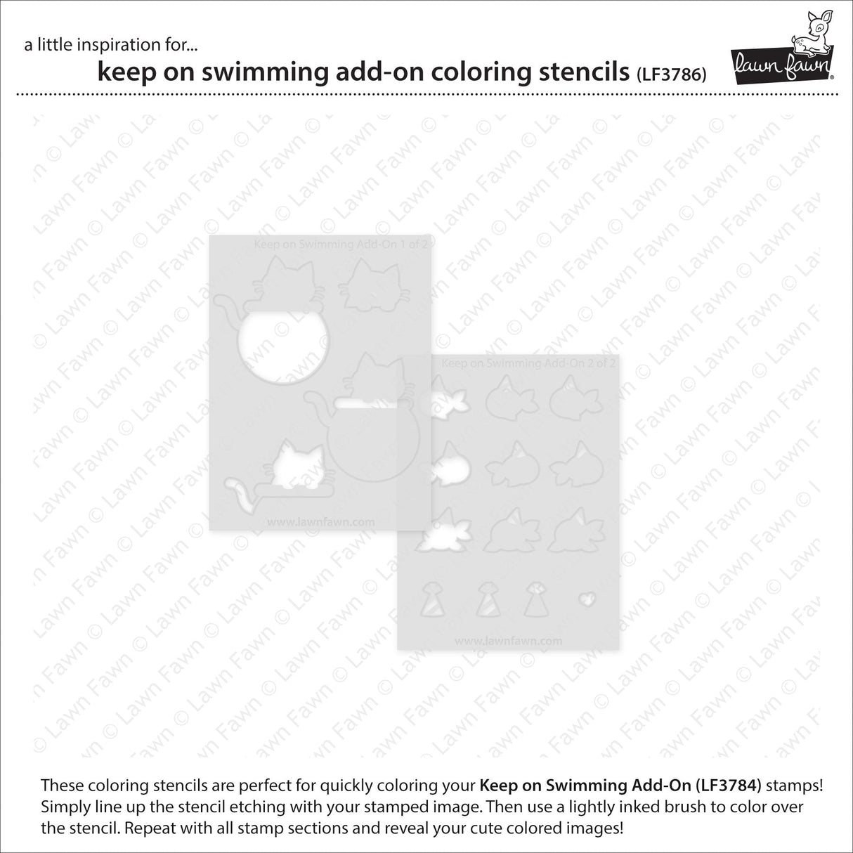 keep on swimming add-on coloring stencils