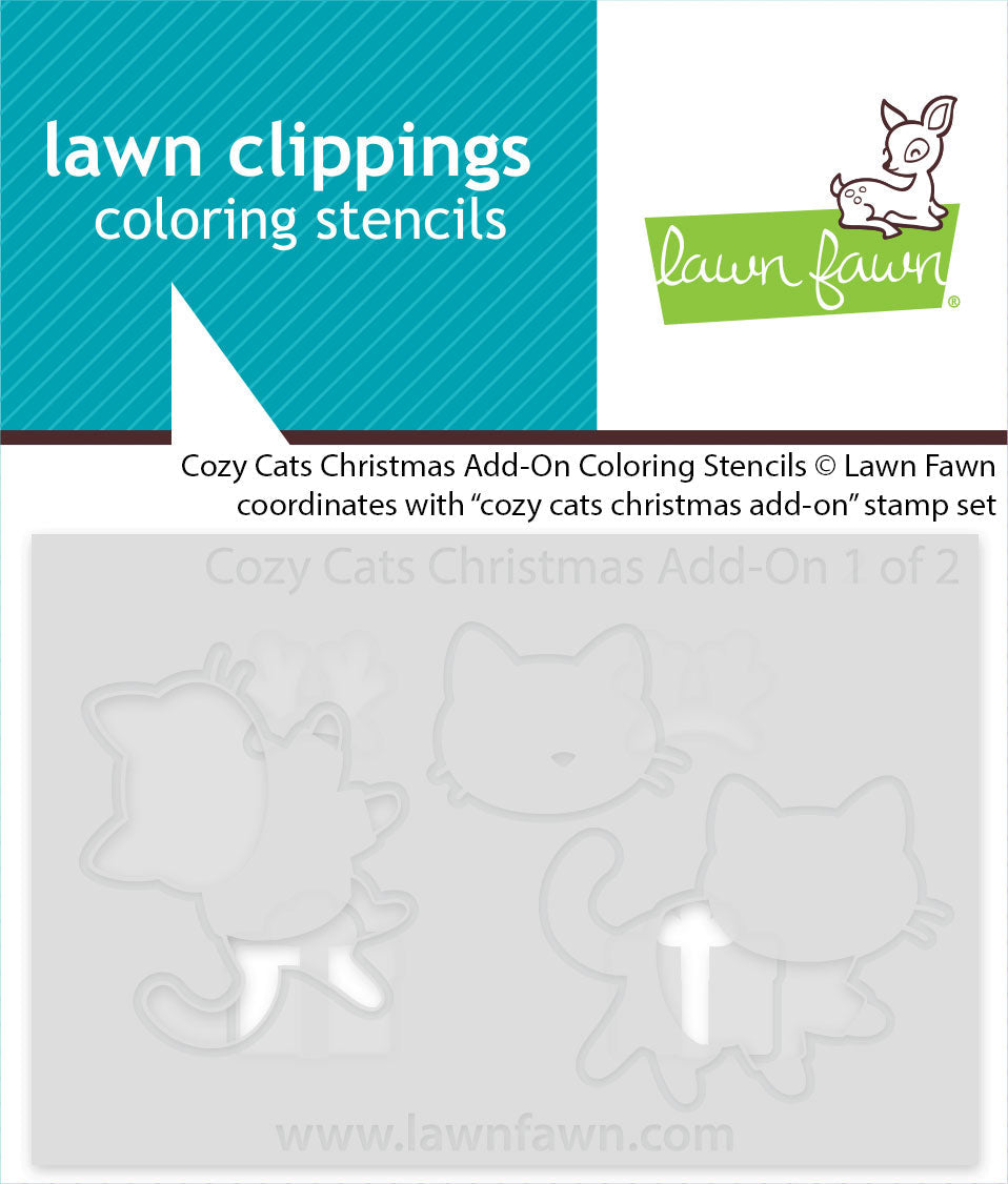 cozy cats christmas add-on coloring stencils