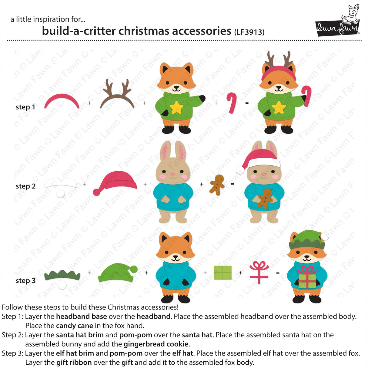 build-a-critter christmas accessories