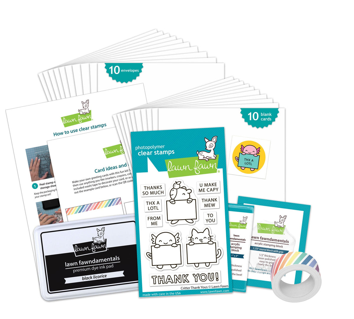 critter thank yous kids cardmaking kit