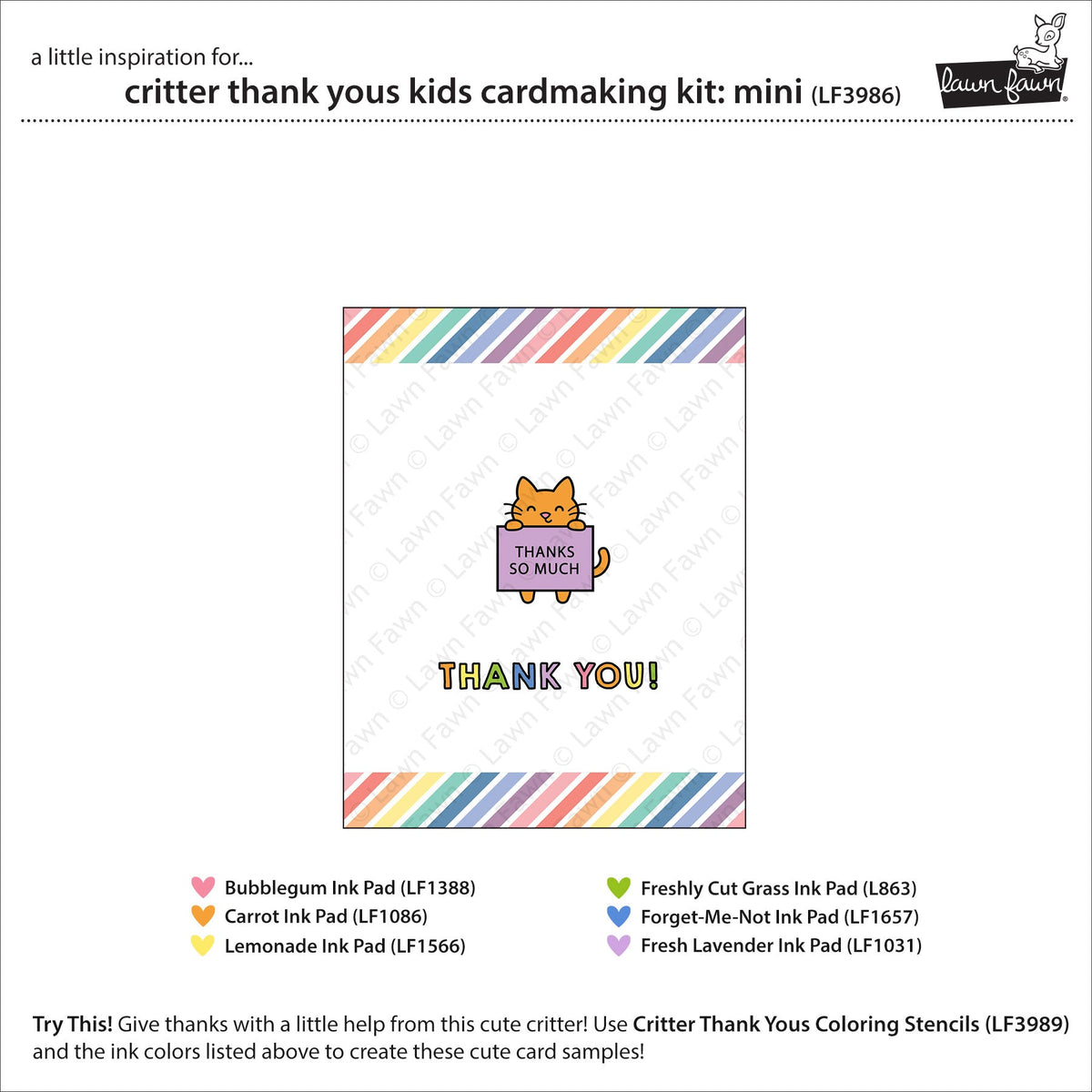 critter thank yous kids cardmaking kit: mini