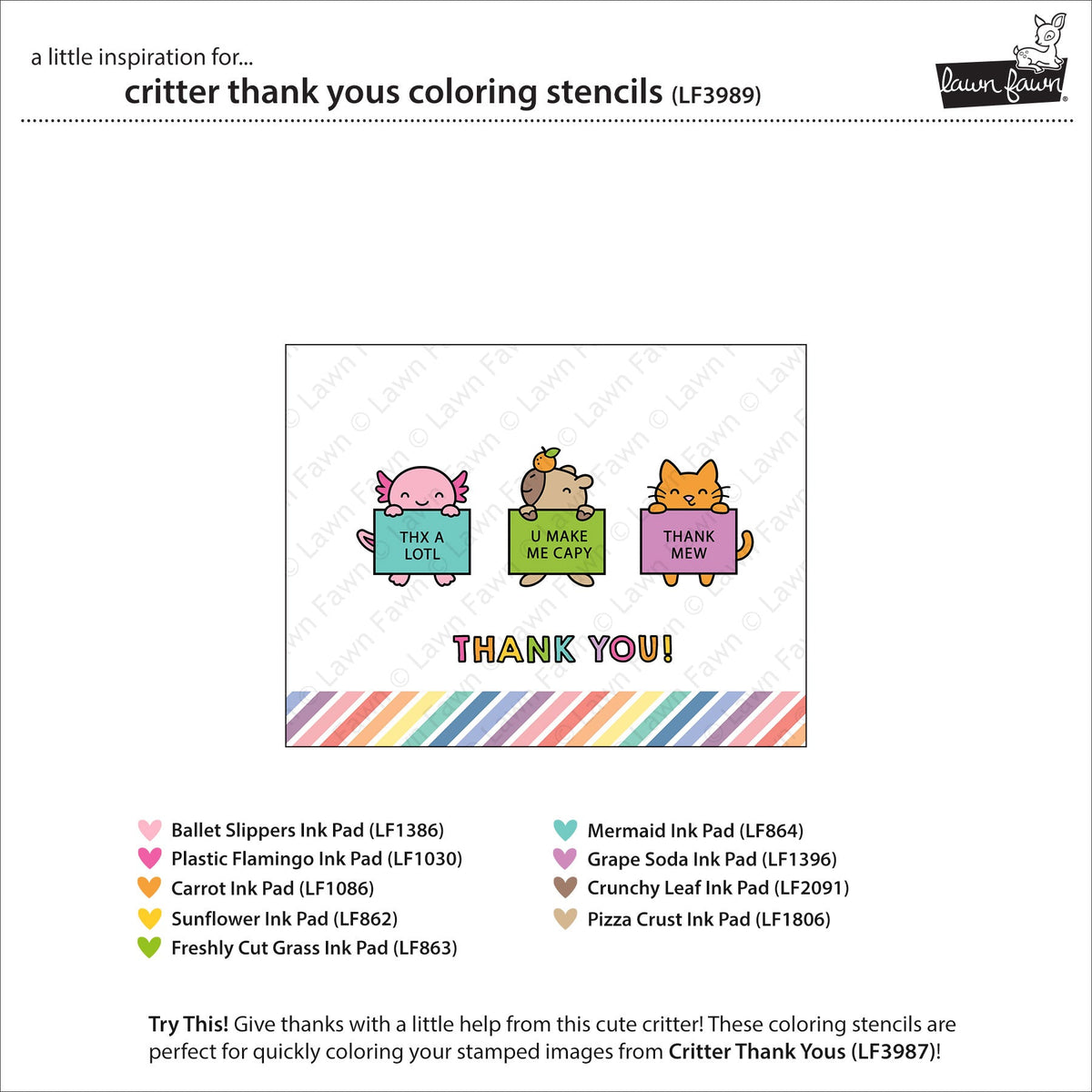 critter thank yous coloring stencils