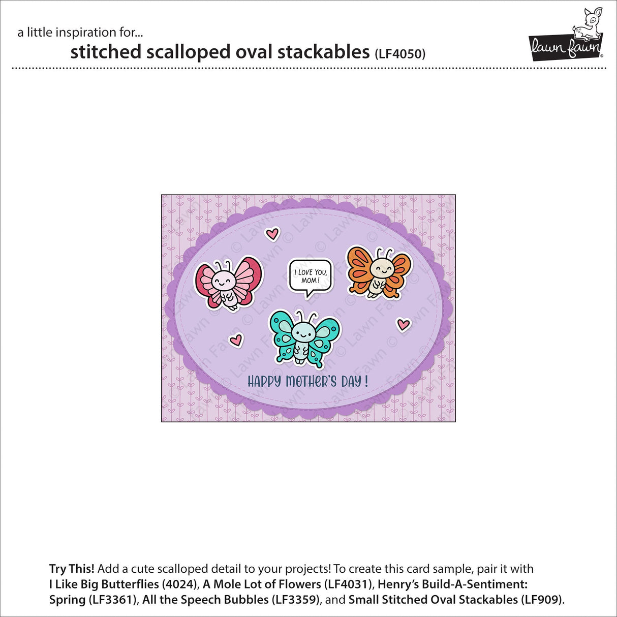 stitched scalloped oval stackables