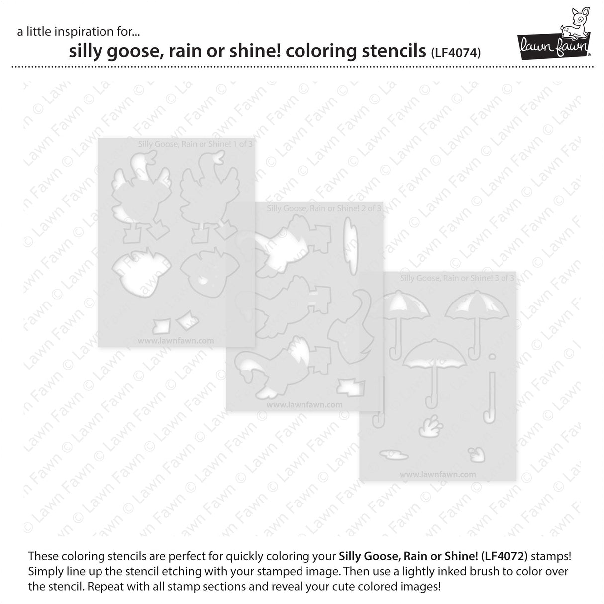 silly goose, rain or shine! coloring stencils