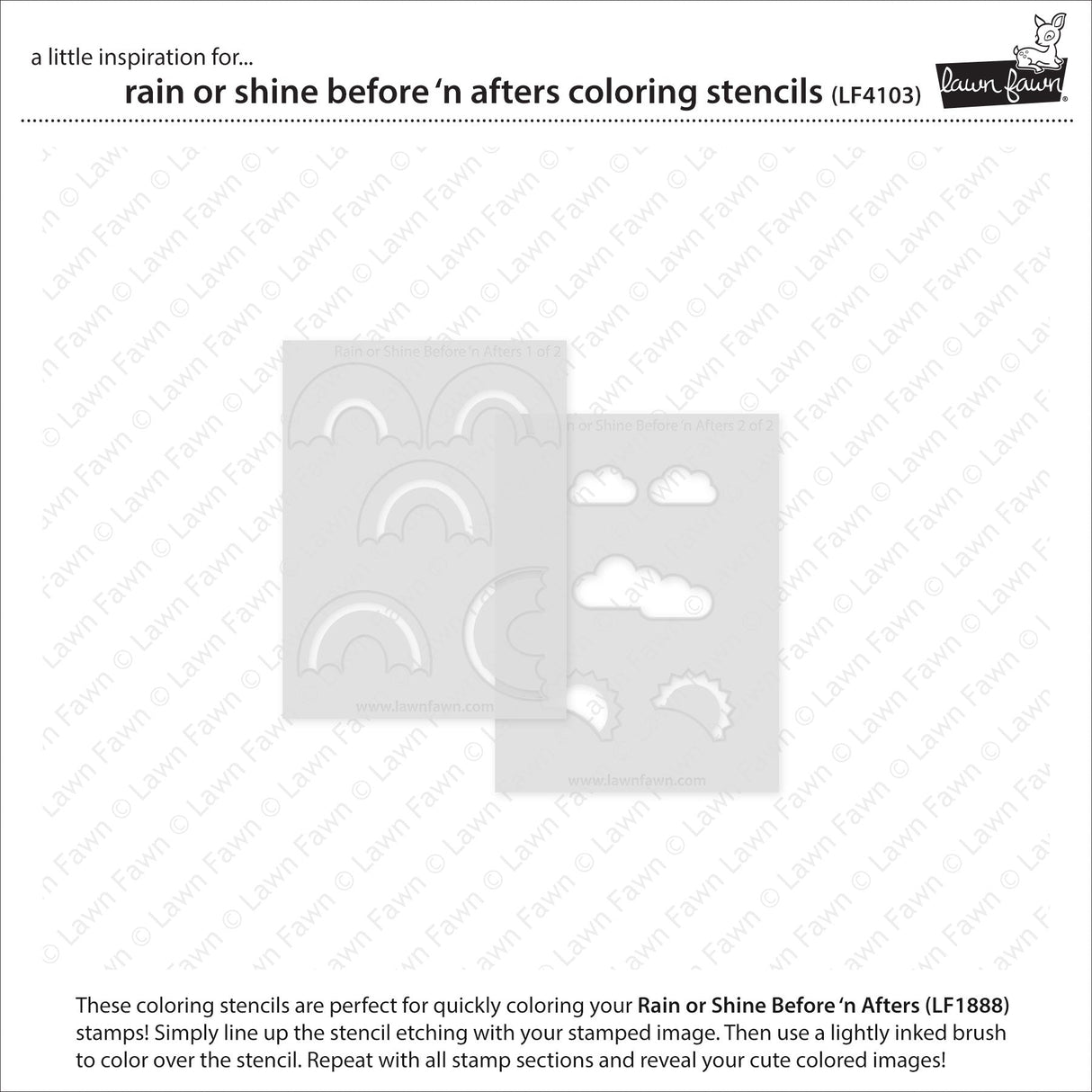 rain or shine before 'n afters coloring stencils