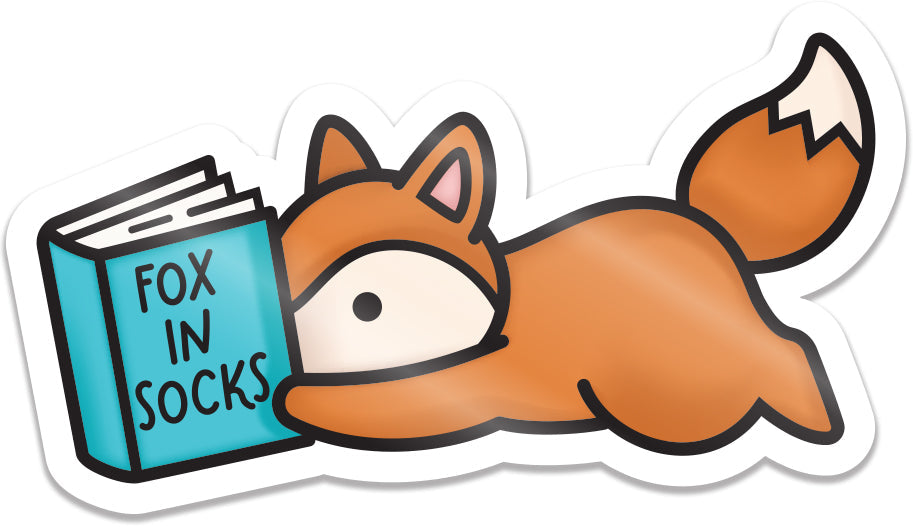 reading fox vinyl sticker