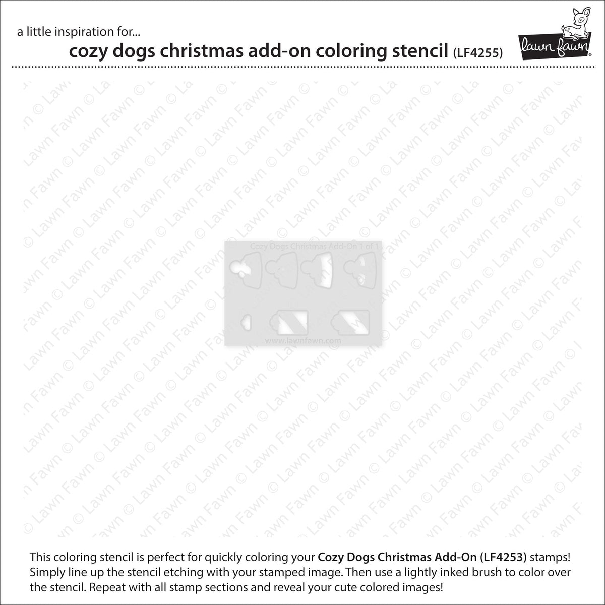 cozy dogs christmas add-on coloring stencil