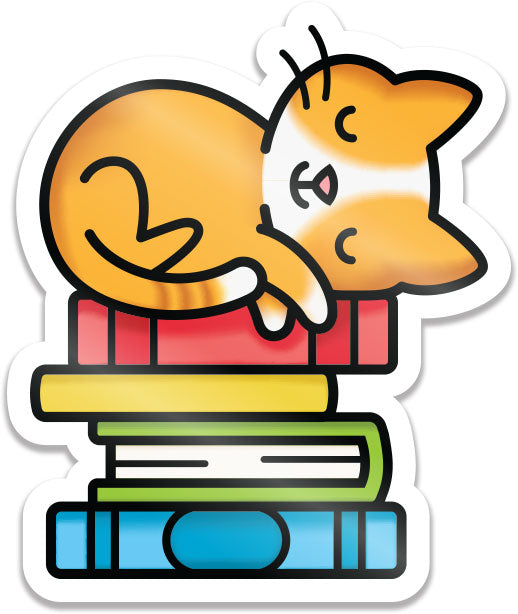 book stack vinyl sticker