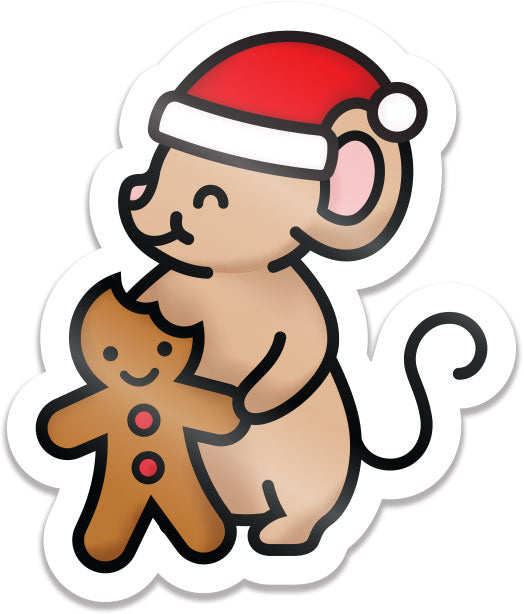 gingerbread mouse vinyl sticker