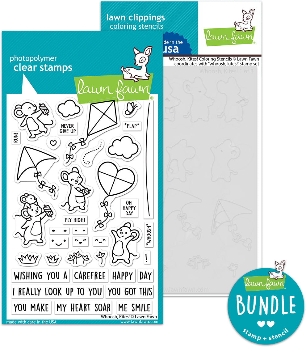 whoosh, kites! (stamp+coloring stencil bundle )