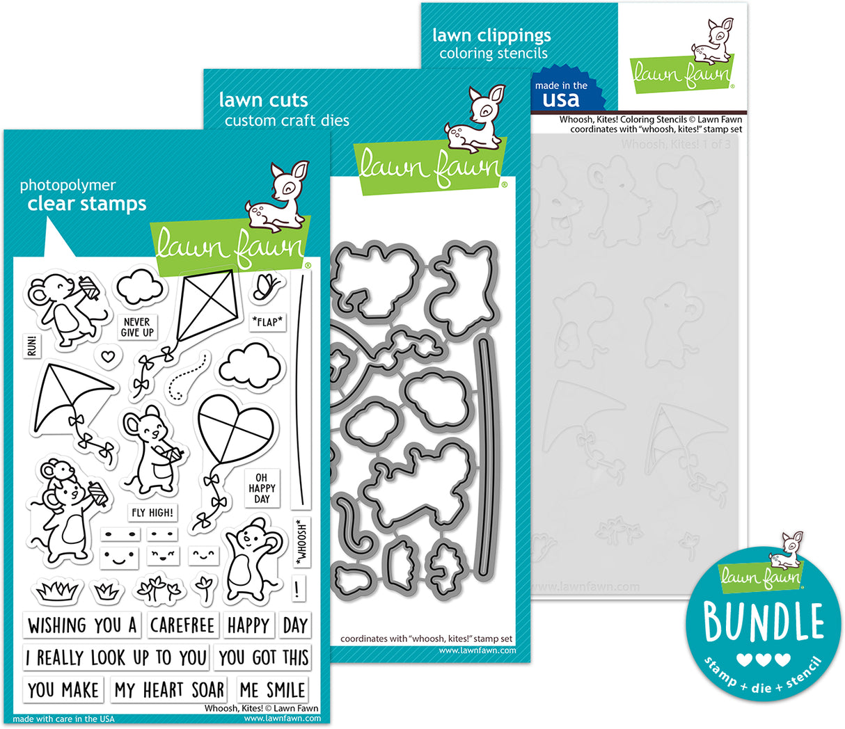 whoosh, kites! (stamp+die+coloring stencil bundle )