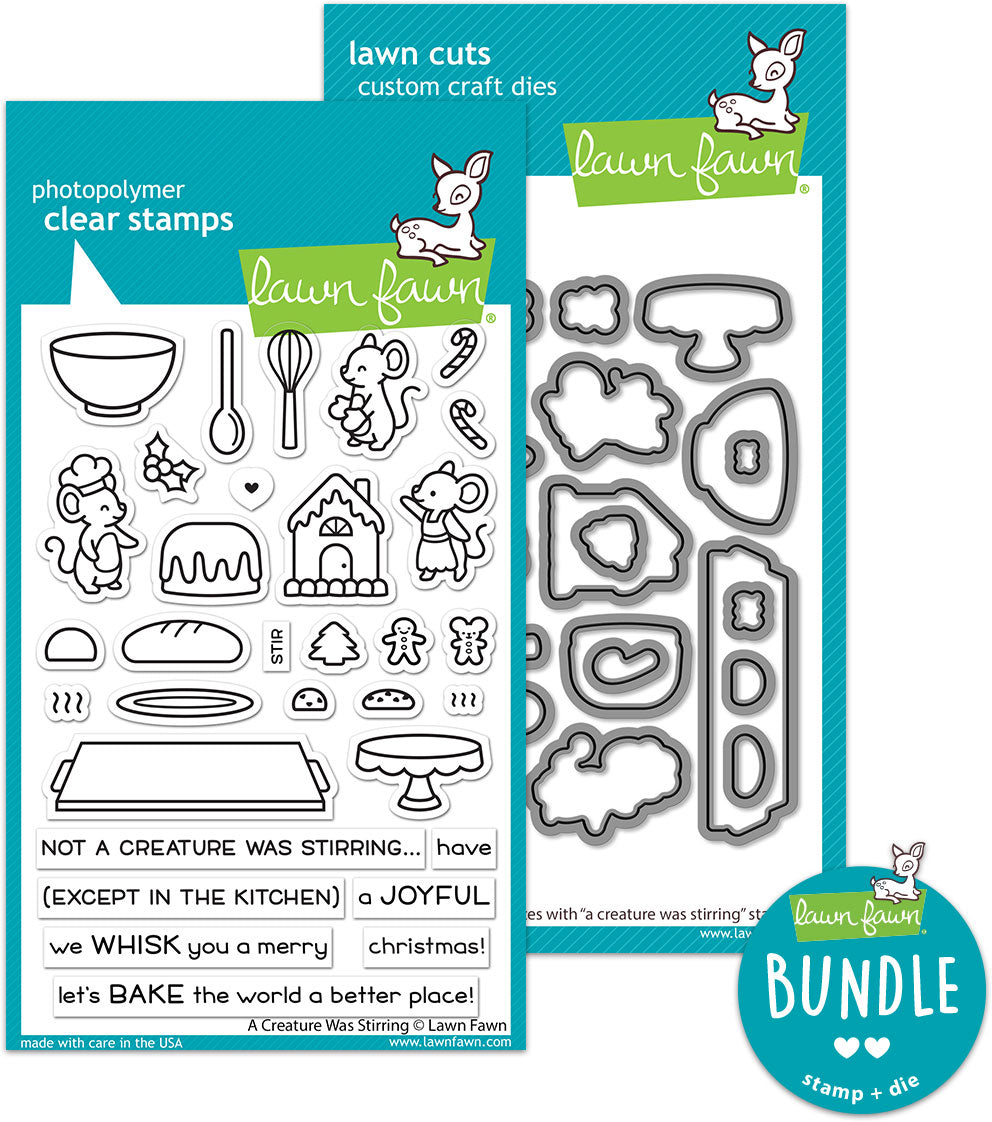 a creature was stirring (stamp+die bundle)