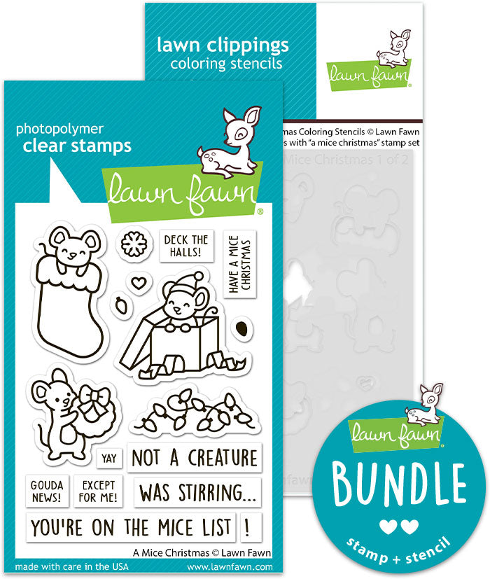 a mice christmas (stamp+coloring stencil bundle)