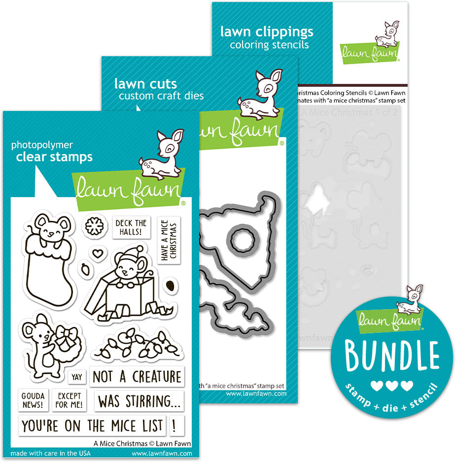a mice christmas (stamp+die+coloring stencil bundle)
