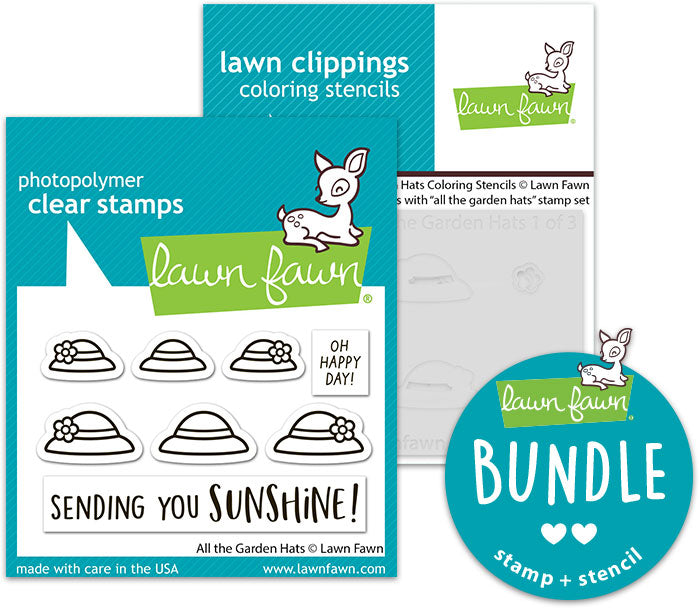 all the garden hats (stamp+coloring stencil bundle)