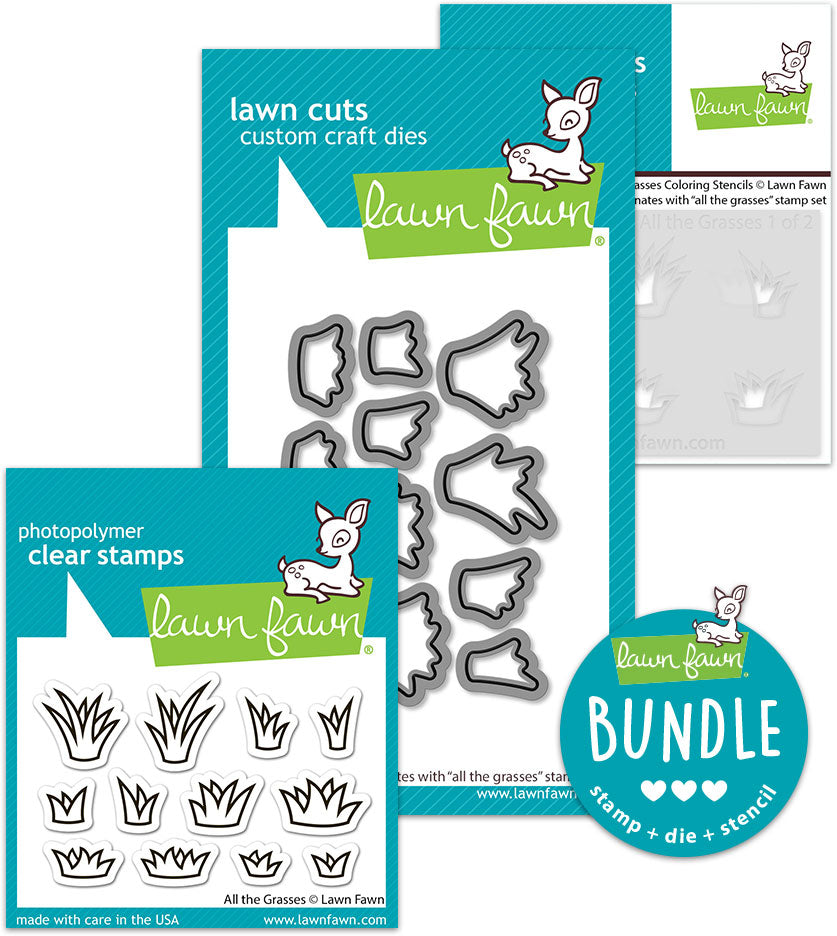 all the grasses (stamp+die+coloring stencil bundle)