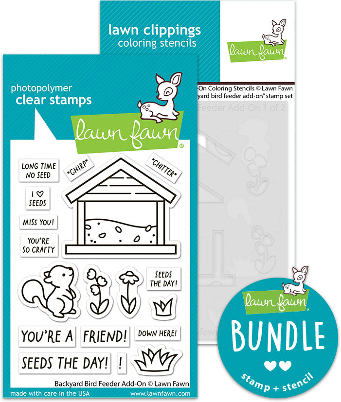 backyard bird feeder add-on (stamp+coloring stencil bundle)