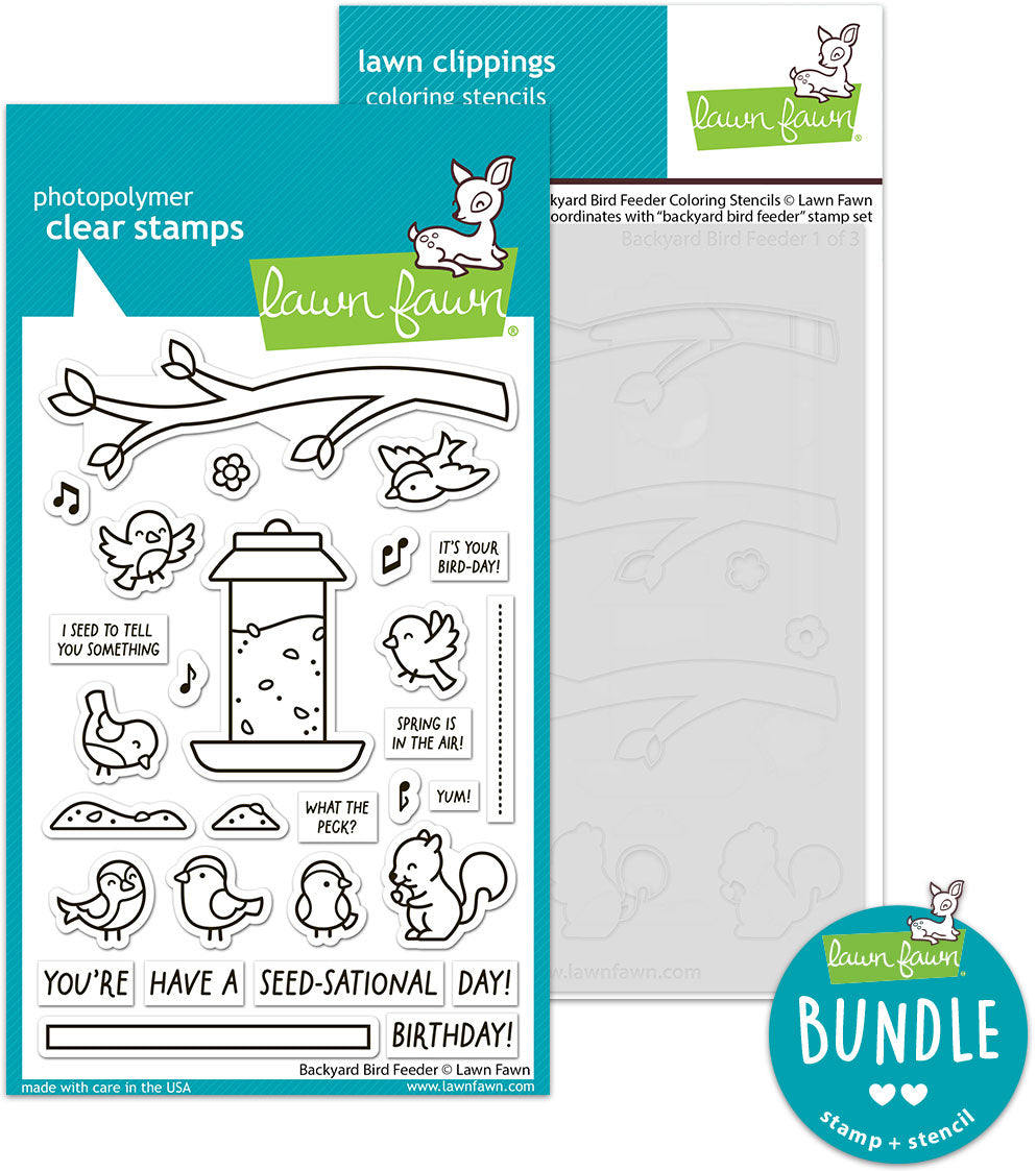backyard bird feeder (stamp+coloring stencil bundle)