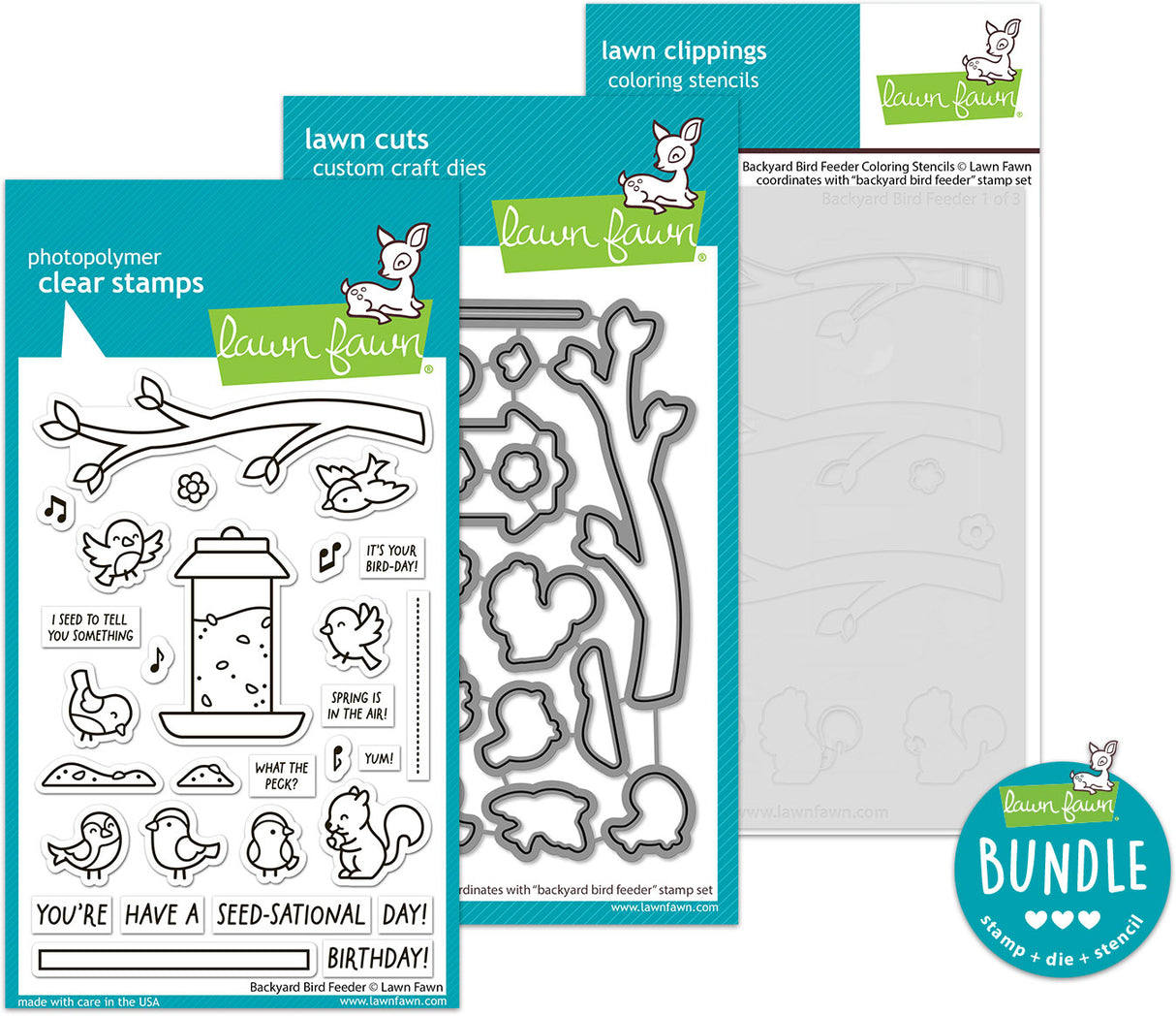backyard bird feeder (stamp+die+coloring stencil bundle)