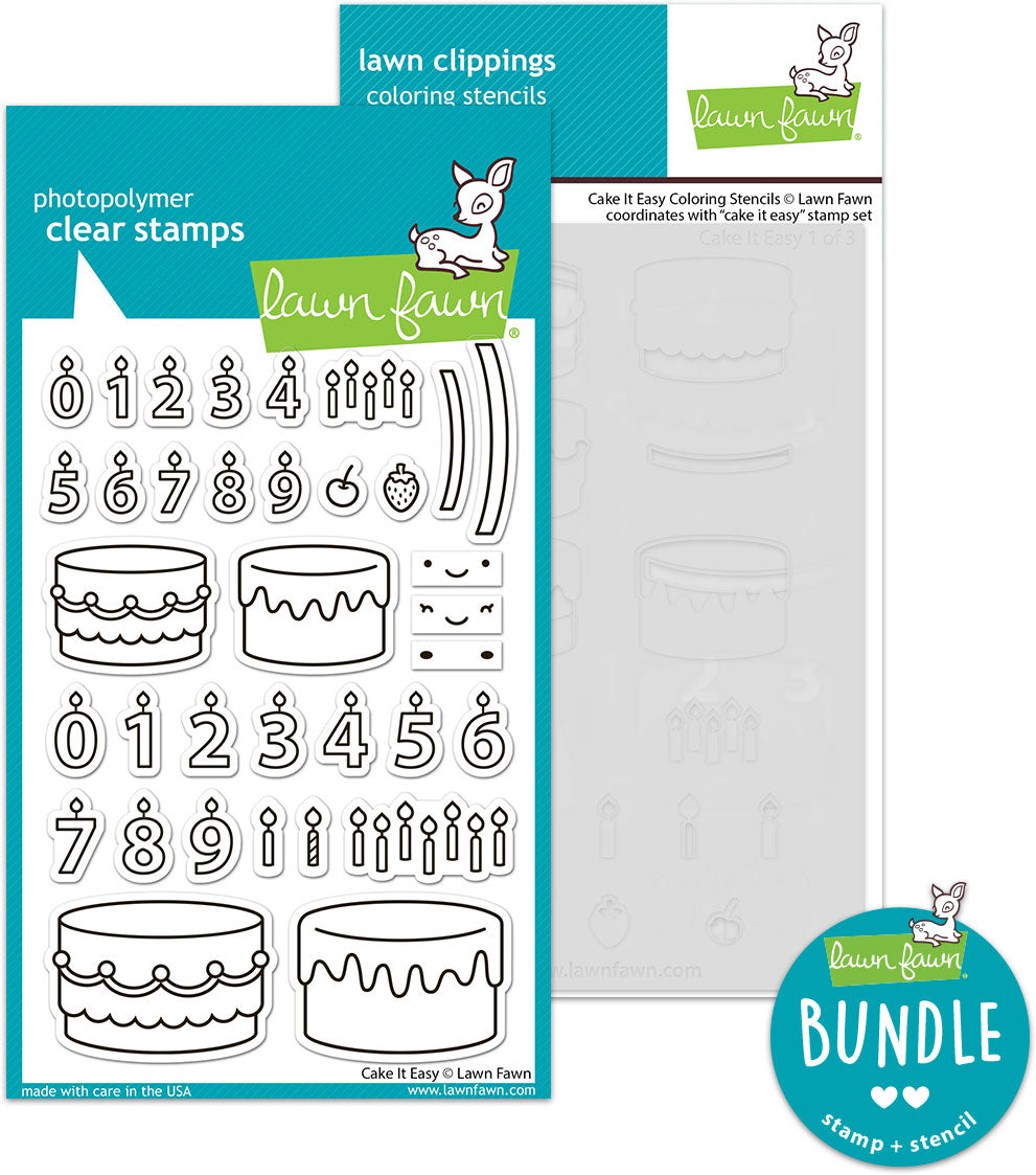 cake it easy bundle (stamp+coloring stencil bundle)